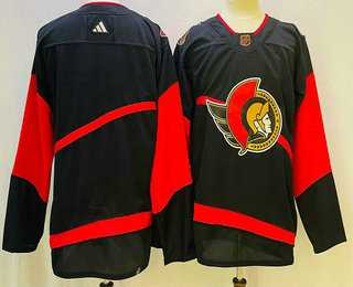 Men%27s Ottawa Senators Blank Black 2022 Reverse Retro Authentic Jersey